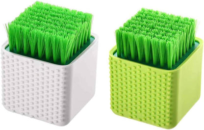 2 Pack Silicone Laundry Brush Scrub Multi-use Household Cloth Washing Brush Dual-use Scrubbing Brush for Clothes Underwear Shoes, Plastic Soft Cleaning Tool