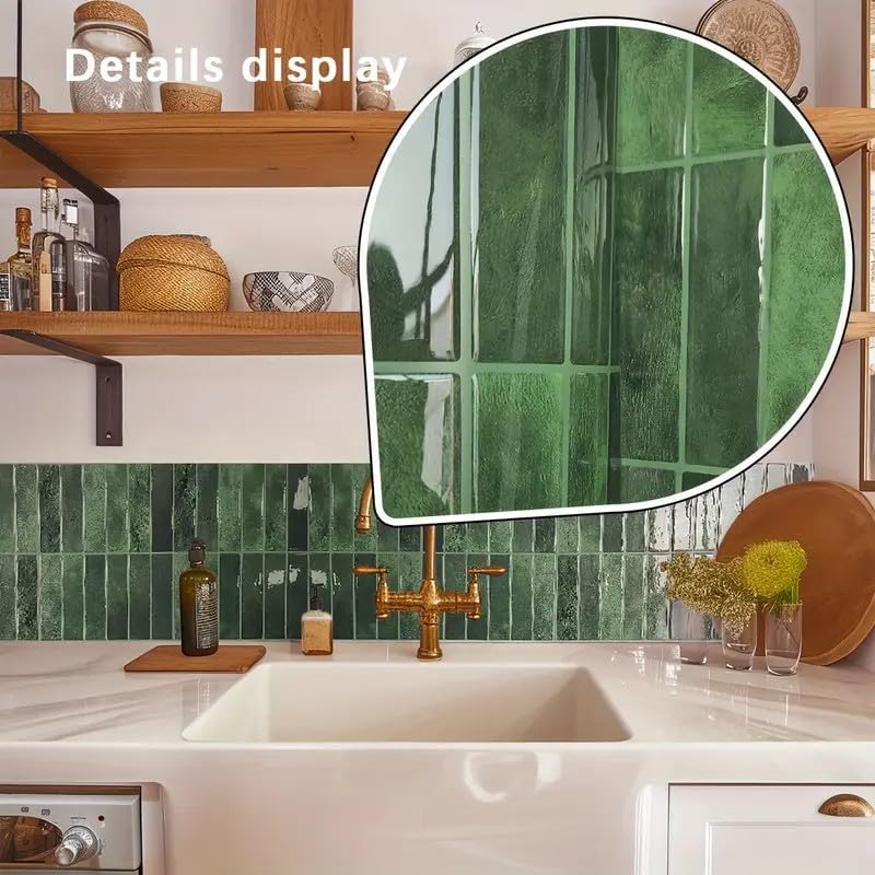 Heikki 20-Piece Kitchen Splash Guard Stickers, Peel-and-Stick Tile Splashbacks for Kitchen Islands, Bathrooms, Laundry Rooms, RVs, and Rental Spaces, 11.43 × 9 inches (Beige)