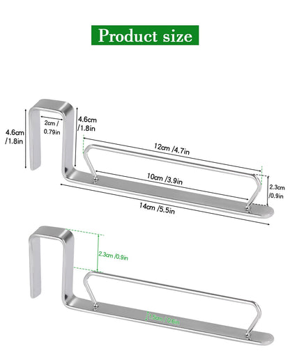YQh Stainless Steel Cabinet Door Trash Bag Holder for Kitchen Cabinet Door and Drawer, Cabinet Door Hook Adjustable Spacing, Suitable for Plastic Bags with Handles Food Bags