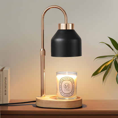 MEIXISUE Candle Warmer Lamp with Timer and Dimmer,Electric Gold Light Gifts for Women Melt Wax Warmer Lamp with 2 Bulbs for Candle Jars House Warming New Home Decor Bedroom