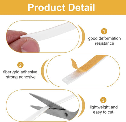 MECCANIXITY Weather Door Seal Strip Tape, Door Insulation Stripping Single Side Strong Self Adhesive Foam Tape Gap Filler for Door, Window, 1/4 Inch x 1/16 Inch x 32 Feet White 2 Pack