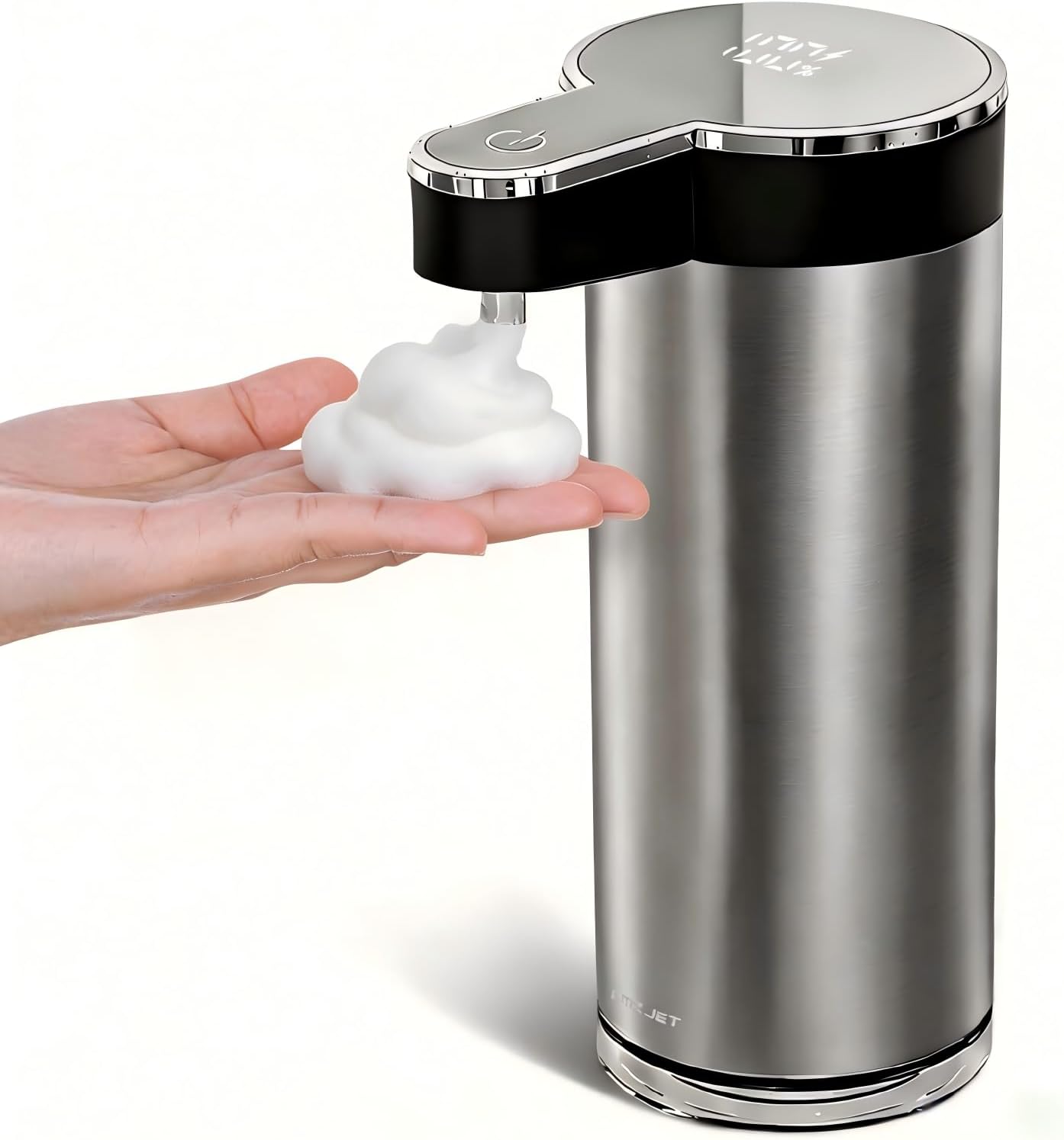 Automatic Soap Dispenser Touchless - 350ml 304 Stainless Steel, 0.25s Fast Activation, IPX5 Waterproof, 5000+ Uses per Charge, 4-Speed Foaming Soap Dispenser, Type-C Charging for Kitchen & Bathroom