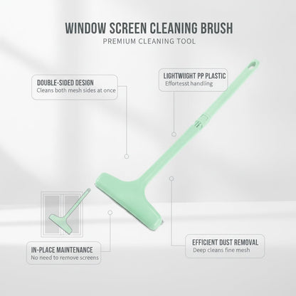 Home Window Care: Double-Sided Screen Cleaning Brush for in-Frame Mesh Maintenance, Durable PP Tool (1 Piece)