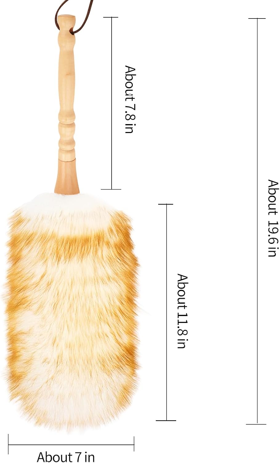Extendable Lambswool Duster 29-110 Inch,Anti-Static Flexible Head, Stainless Steel Pole for Cleaning High Ceiling,Fan,Furniture,Roof Dusting