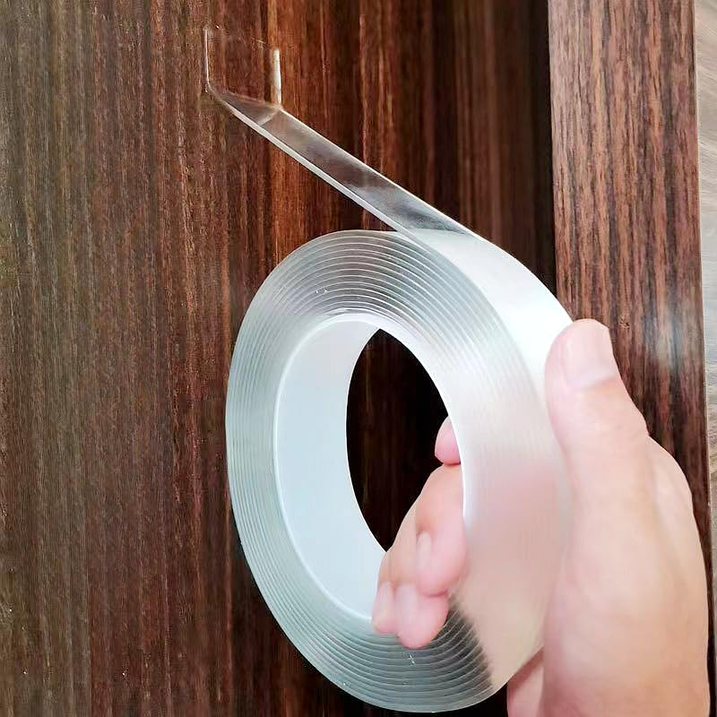 Double Sided Nano Tape Heavy Duty, Clear Removable Nano Tape, for Carpet Mats/Paste Items/Photos Frames/Craft Wall Mounting Multipurpose Adhesive Tape, Long: 9.84 ft (Wide:0.08'',Thickness:0.04'')