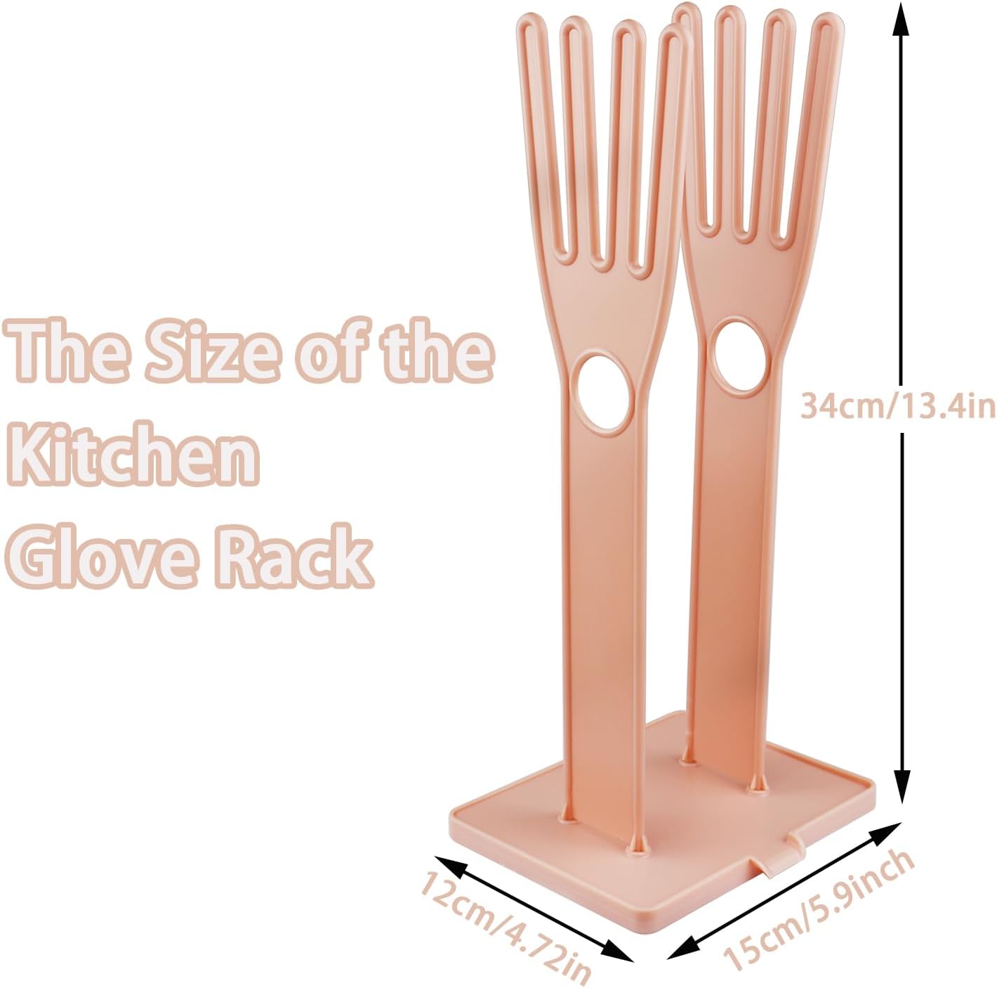 Kitchen Glove Holder - Reusable Plastic Dish Holder with Water Collection Tray, Countertop & Sink Rubber Glove Dryer, Space-Saving Organizer for Kitchen/Bar/Hotel, Pink (1 Pack)
