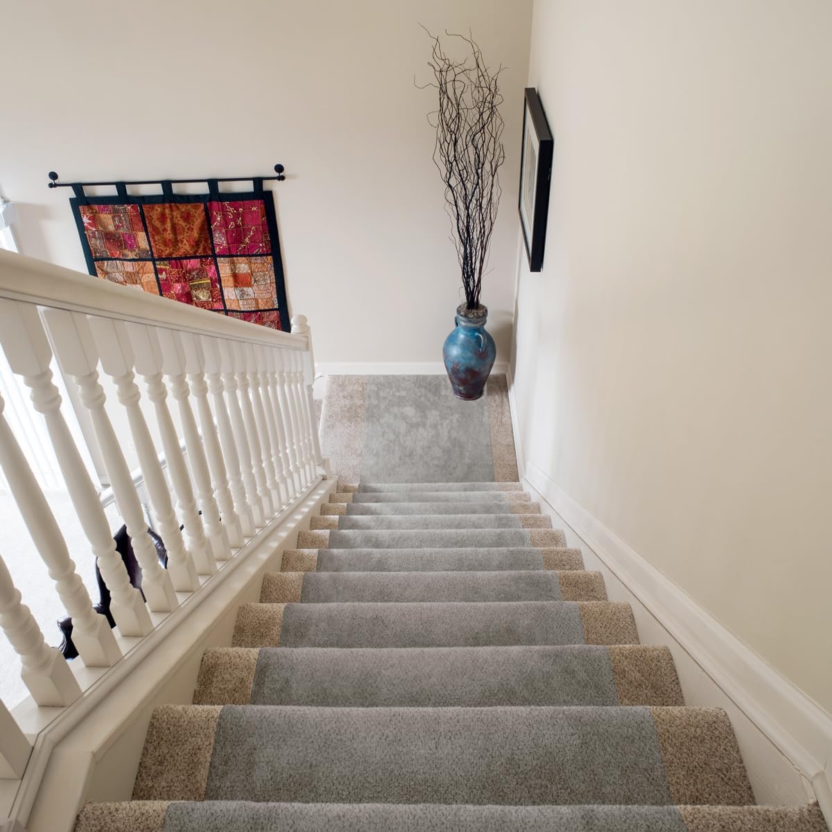 LAMINET Non-Slip Carpet & Stair Protector - Grey, 9' L x 30" W - Low-Pile, Durable, Washable Protector for Carpeted Stairs, Floors, Hallways, and High-Traffic Areas
