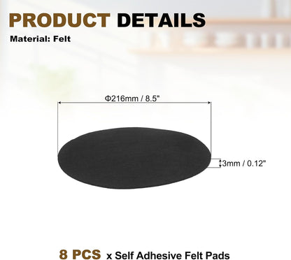 uxcell 32Pcs Non Slip Furniture Pads, 3" Round Self Adhesive Felt Bumpers Noise Reducing Furniture Feet Floor Protector for Chairs Tables Furniture Legs (White 0.2" Thick) - Colors B