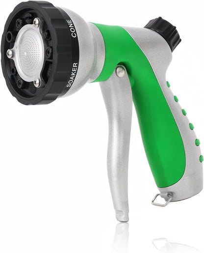 RESTMO Garden Hose Nozzle, Heavy Duty Metal Water Hose Nozzle for Outdoor | 6 Adjustable Spray Patterns, High Pressure Sprayer with Front Trigger Flow Control, Ideal for Plants & Lawns, Cars & Pets