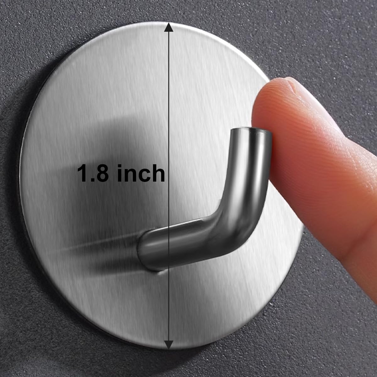 4 Pcs Stainless Steel Adhesive Hooks, Heavy Duty Waterproof in Shower Hook for Hanging Loofah, Towels, Clothes, Robes for Bathroom Removable Adhesive Wall Door Hangers, Black