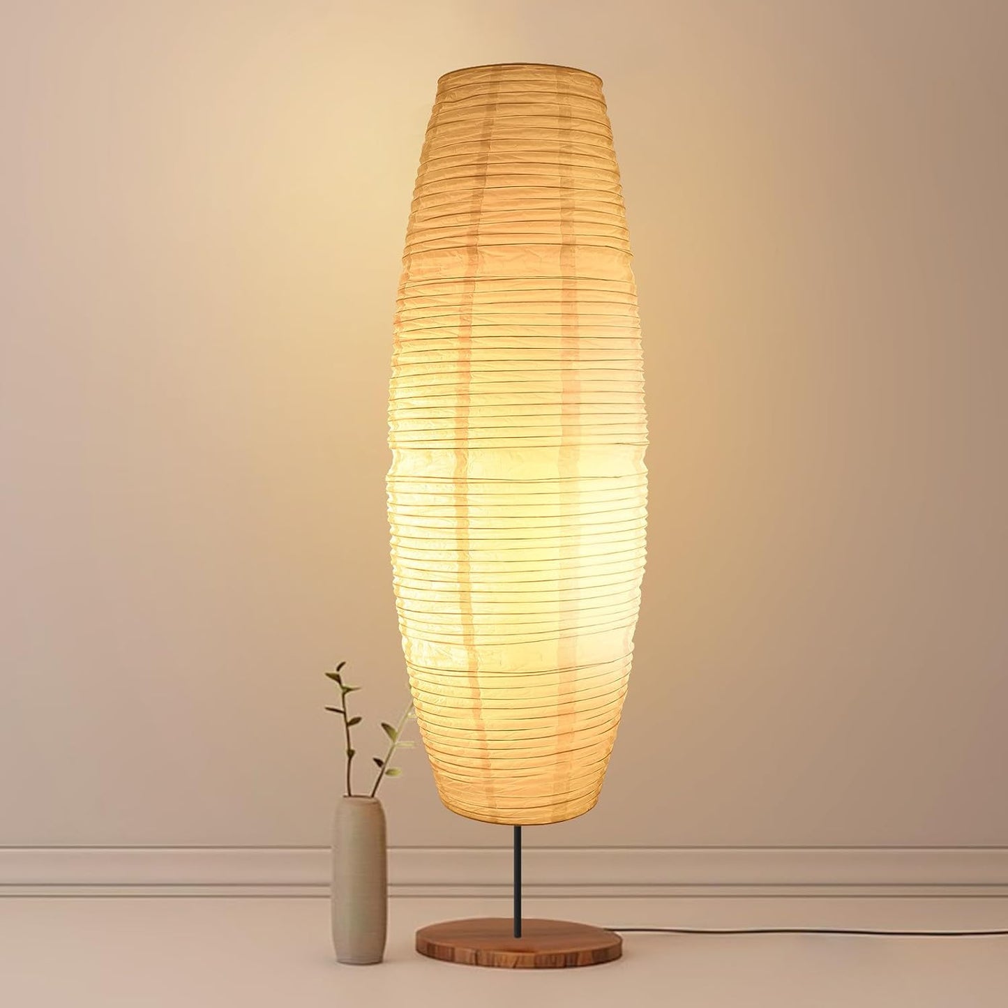 TOYANDONA Lamp Shade: Standing Paper Floor Lamp Shades Hanging Rice Paper Lampshade Replacement Foldable, Floor Light Cover Making Light Soft Ambient for Home, Bedroom Lighting Accessory (Minimalist)