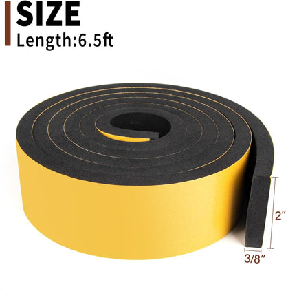 Yotache Self Adhesive Foam Gasket Tape 1/2" W X 1/2" T (New Adhesive Craft) for Doors Soundproofing Weather Seal Strip Insulation, 13 Ft Length