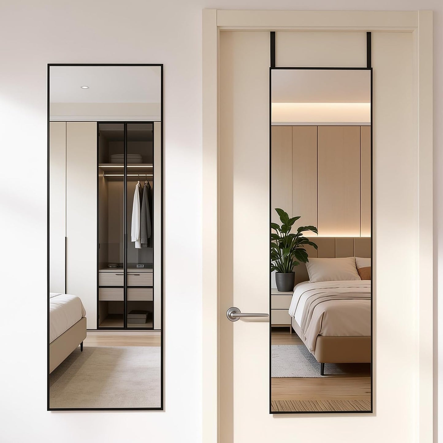 DUMOS 64"x21" Arched Full Length Floor Mirror, Full Body Mirror with Stand, Shatterproof Tempered Glass, Modern Aluminum Alloy Frame, Free Standing or Leaning for Home Decor, Gold