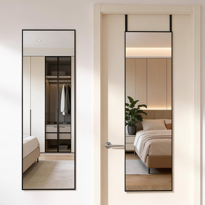 DUMOS 64"x21" Arched Full Length Floor Mirror, Full Body Mirror with Stand, Shatterproof Tempered Glass, Modern Aluminum Alloy Frame, Free Standing or Leaning for Home Decor, Gold
