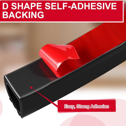 Pangda 13Ft D Shape Rubber Weather Stripping Foam Self-Adhesive EPDM Seal Strip for Noise Reduction Waterproof Dustproof for Cars Boats RVs Windows Doors (3/4" W x 3/4" H)