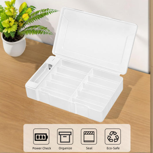 Battery Storage Organizer Box: 20 AA AAA Holder Case with Tester for Home/Office/School/Garage, Water Resistant and Shockproof, Battery Not Included