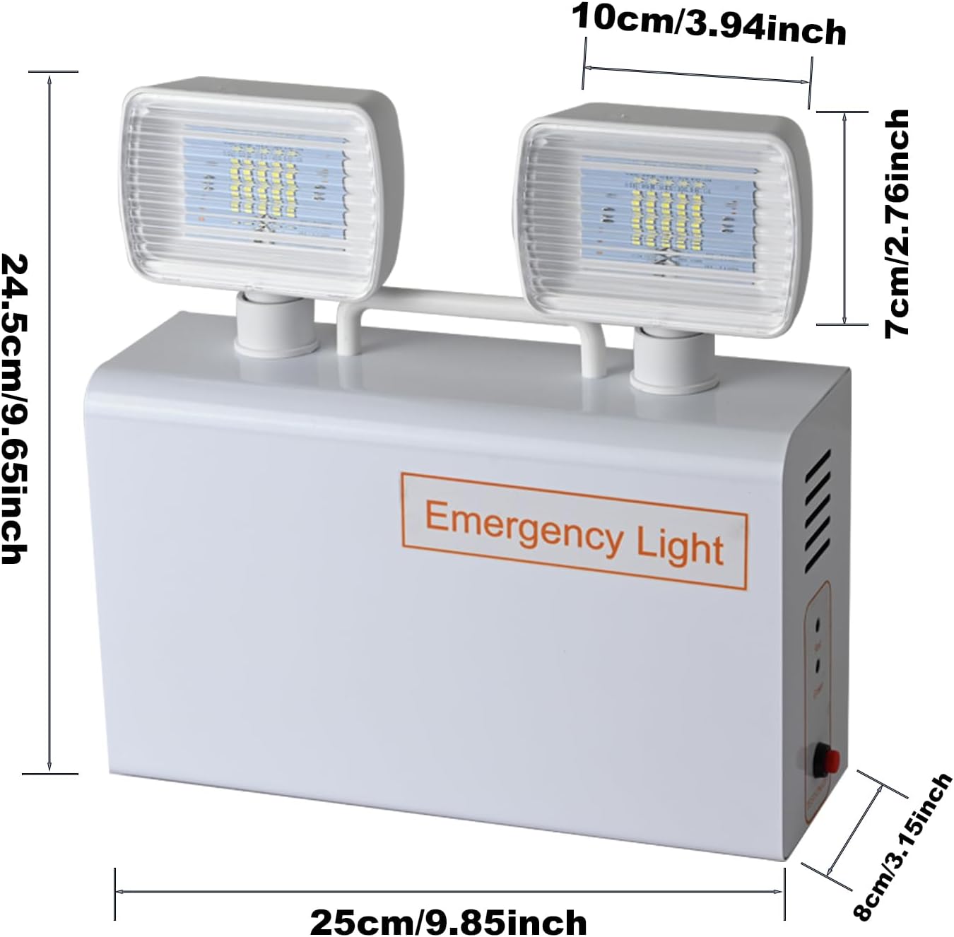 Plug in Emergency Lights for Business Home Power Failure 4Hours 300lm LED Commercial Emergency Light Fixtures with Battery Backup Rechargeable Adjustable Two Heads AC85-277V