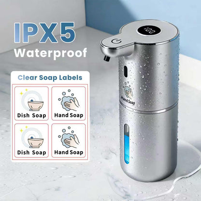 Automatic Soap Dispenser, Touchless Liquid Soap Dispensers, USB Rechargeable, 6-Level Adjustable Volume Control, 12.8oz/380ml, Wall Mount for Kitchen, Bathroom, Free Stickers (Gold)
