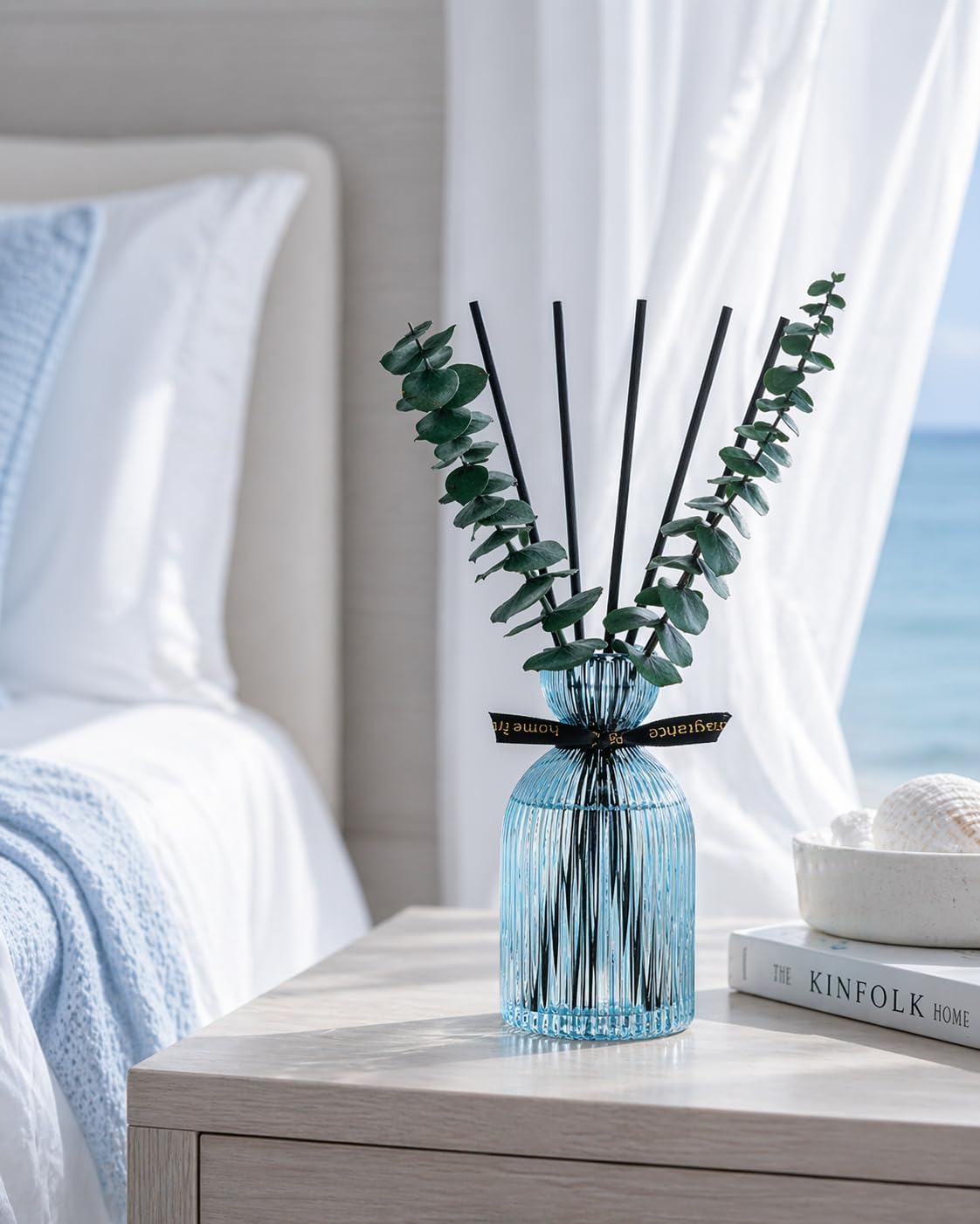 Airkeep Reed Diffuser Set 6.76 oz – Cherry Blossom Home Fragrance with Eucalyptus Sticks – Decorative Glass Bottle for Bathroom, Bedroom & Living Room Décor – Gift Ready
