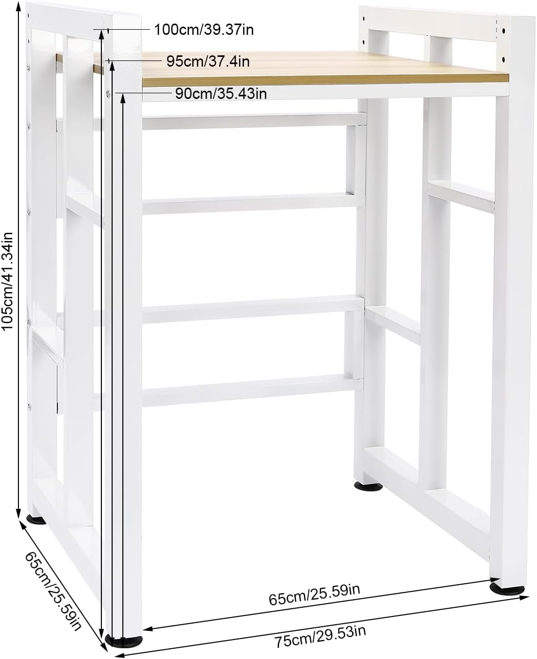 Over Washer and Dryer Shelves,Dryer Storage Shelf,3 Tiers Laundry Room Storage and Organizer Standing Shelf,Height Adjustable Laundry Room Shelves, Load-Bearing Capacity 22lbs (Log)