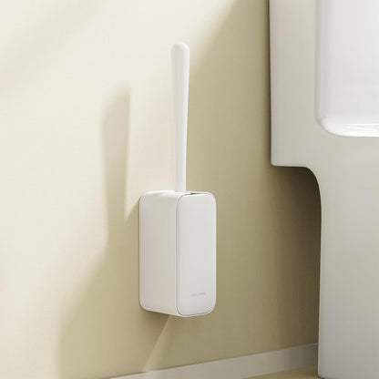 Toilet Cleaner Brush, Diveotree Toilet Brush and Holder for Dead Corner Cleaning, Wall Mounted Toilet Bowl Brush for Bathroom Decor, Toilet Scrubber Brush for Home/Hotel (White, 1pack)