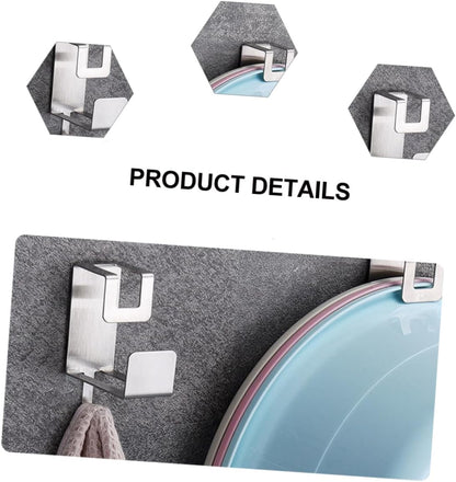 Uonlytech 2Pcs Wall Mounted Washbasin Storage Rack Self Adhesive Bathroom Basin Hanger for Towels Brushes and Cleaning Cloths Compact Durable Design No Punch Needed