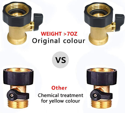 HQMPC Heavy Duty Brass Shut Off Valve Big Flow,Garden Hose Shut Off Valve For Garden Lawn Irrigatiion Garden Hose Connector Big Handle Easy Turn On Off (2PCS) +4 Extra Pressure Washers