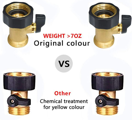 HQMPC Heavy Duty Brass Shut Off Valve Big Flow,Garden Hose Shut Off Valve For Garden Lawn Irrigatiion Garden Hose Connector Big Handle Easy Turn On Off (2PCS) +4 Extra Pressure Washers