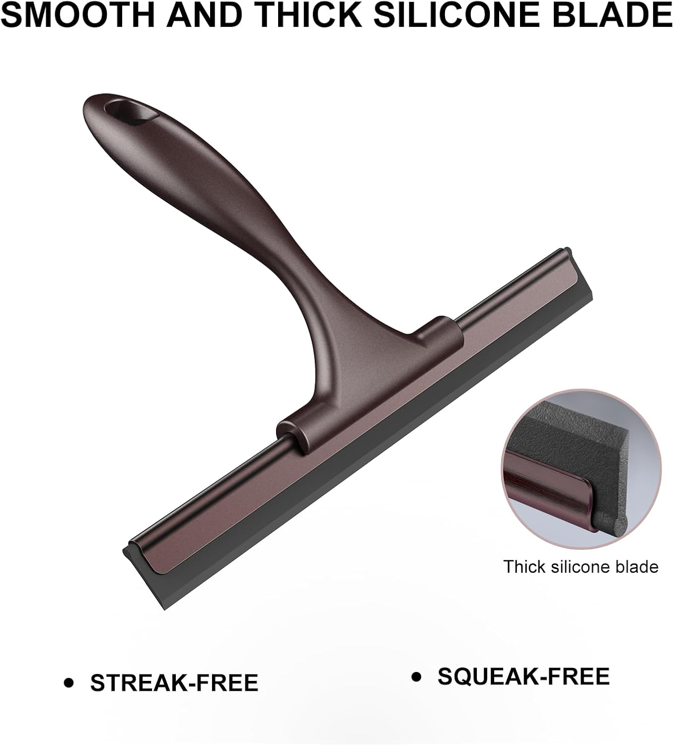 SetSail Squeegee for Shower Glass Door Stainless Steel Shower Squeegee for Glass Doors All-Purpose Window Squeegee for Tile Shower Walls, Sink, Mirror, Bathroom, Car Window Cleaning 10 Inches