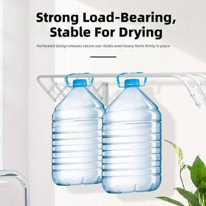 Clothes Drying Rack, Wall Mounted, Retractable, 3 Fold Accordion Design, Space Saving, Durable, Heavy Duty for Laundry Room, Bathroom, Indoor, Outdoor Use