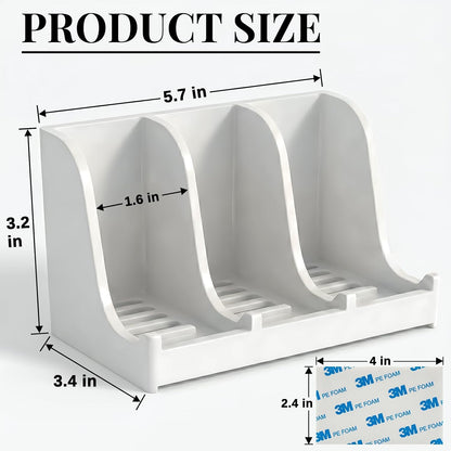 Soap Holder for Shower Wall, 3-Compartment Soap Dish for Shampoo, Conditioner and Body Soap, Fast Draining & Rust-Proof & Heavy Duty, Ultra-Strong Adhesive for Long-Term Bathroom Use & Freestanding