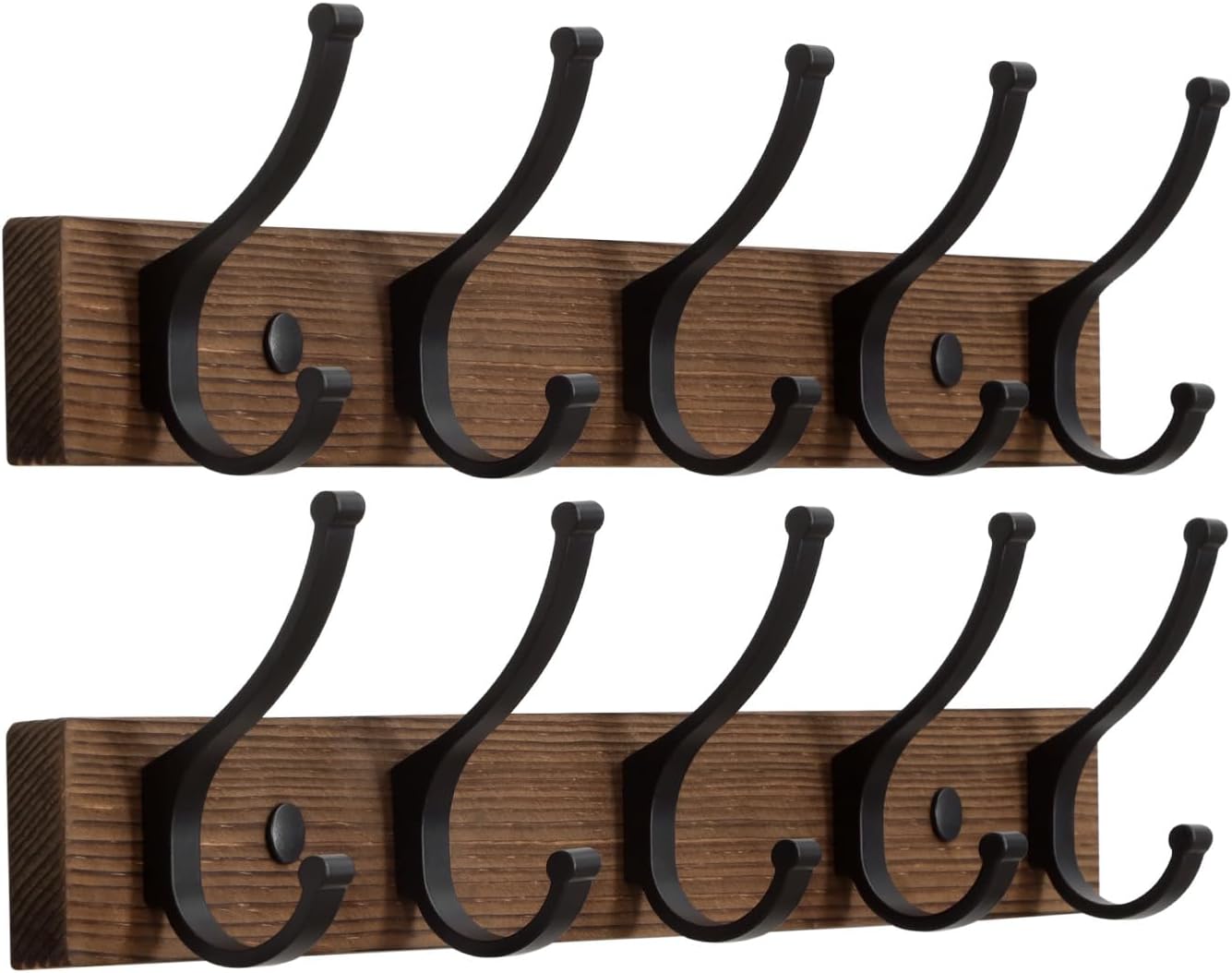 Optish Coat Rack Wall Mount, 16.5 Inches Wood Coat Hooks, Wall Hooks for Hanging, Hat Rack Bag Hanger Key Holder for Wall, Purse Hanger Towel Racks for Bathroom (1Pack, Brown)