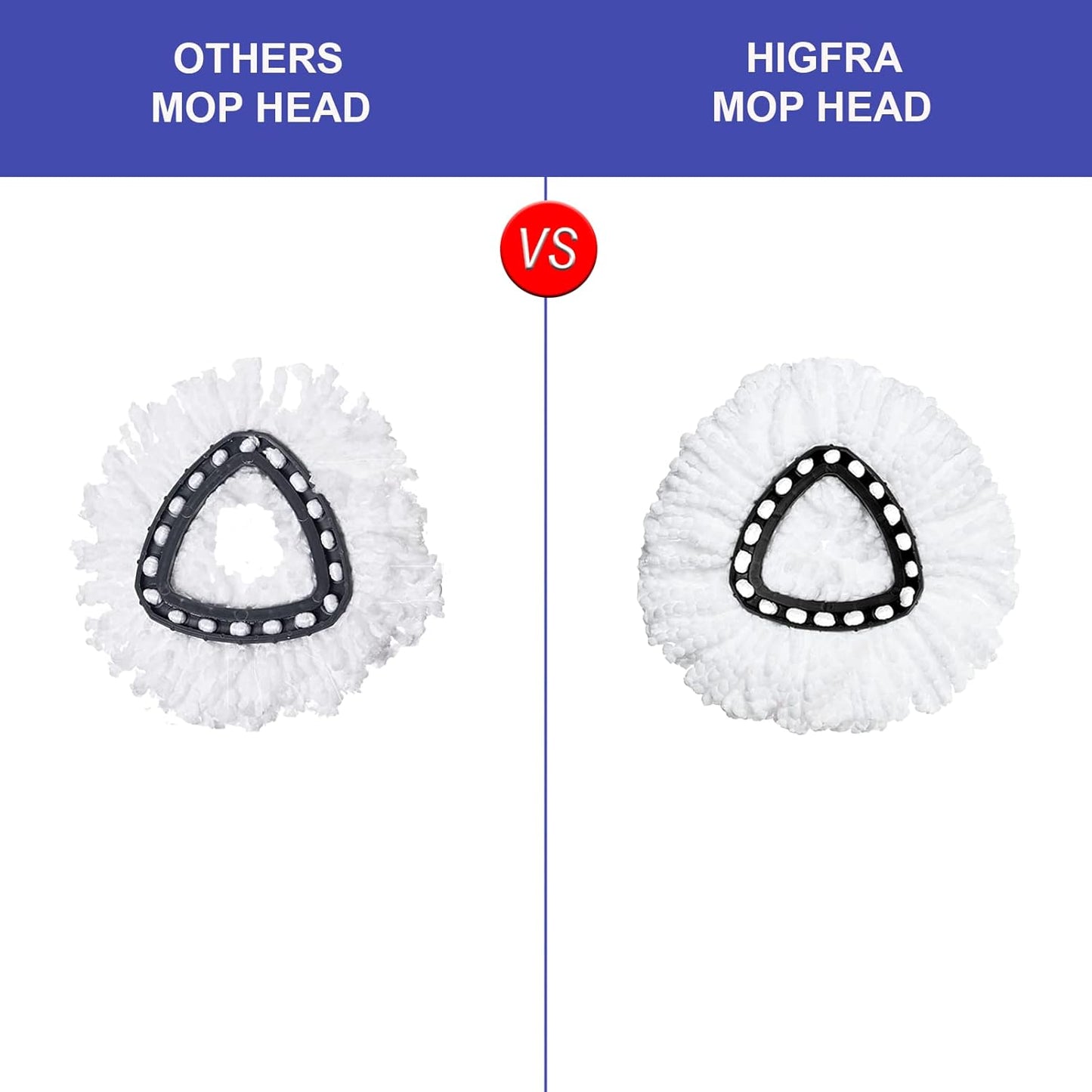 2 Pack Mop Heads Replacements - 40% More Cleaning Power, Spin Mop Heads Replacements for O Cedar Easy Wring 1-Tank System, Deep Cleaning, Microfiber and Machine Washable