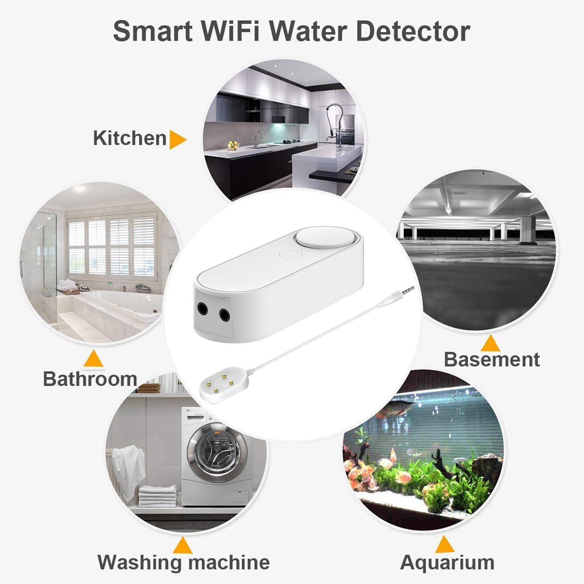 High / Low Water Level Sensor Detector Alarm 120 dB Red Strobe Siren, Adjustable Alarm Volume, Sump Bobber Water leak Sensor,16.4ft Probe Cord, Suitable for Water Tank/Aquarium, Swimming Pool/Basement
