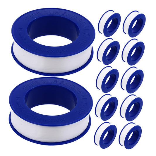 Alipis 12rolls PTFE Sealing Tape for Plumbers High-Temperature Thread Sealant for Water Leaks Shower and Pipes Leak for Plumbing Applications