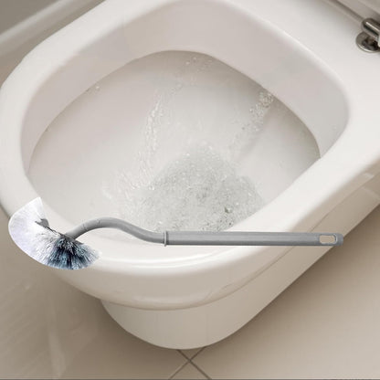 UPKOCH Curved Handle Toilet Brush 5pcs Set Gray Under Rim Toilet Bowl Cleaning Brush for Bathroom, Hard-to-Reach Areas Scrubber, Sturdy Household Restroom Cleaning Tool