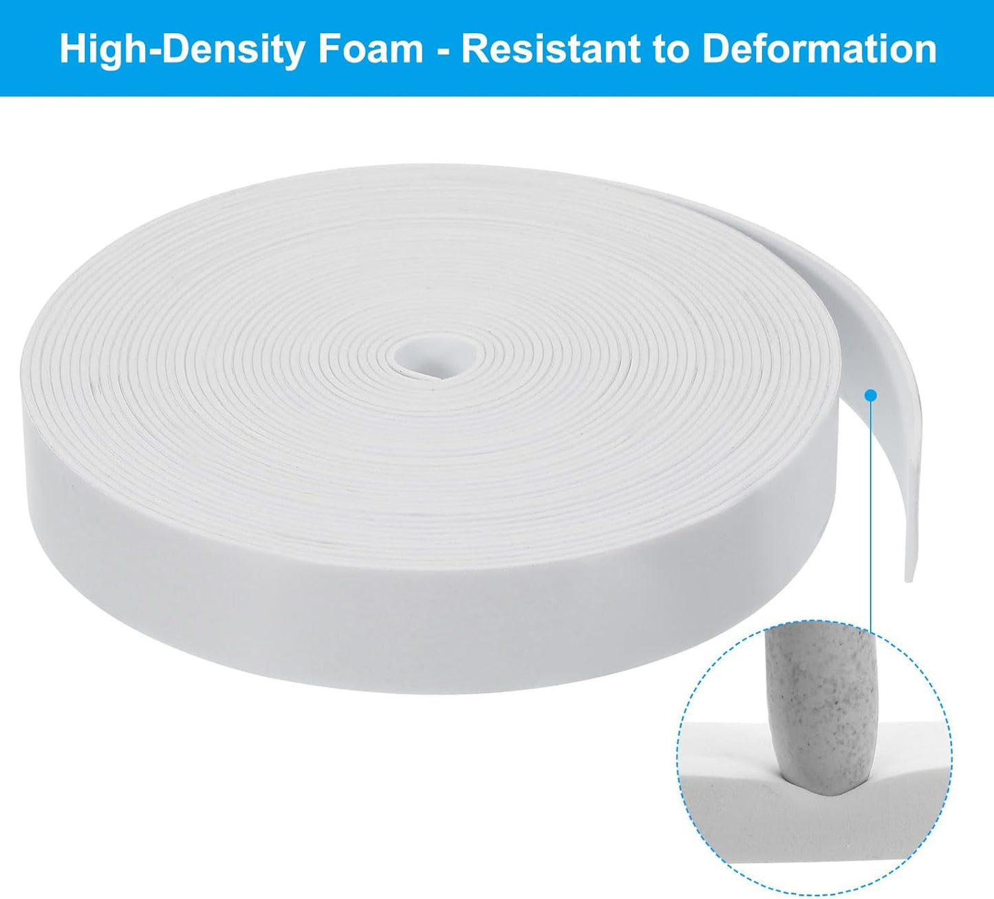 PATIKIL Weather Stripping Door Seal Strip, 3/8 Inch x 1/4 Inch x 32 Ft Self Adhesive Soundproof High Density Foam Tape Insulation for Door Window Air Conditioning, White - Colors B