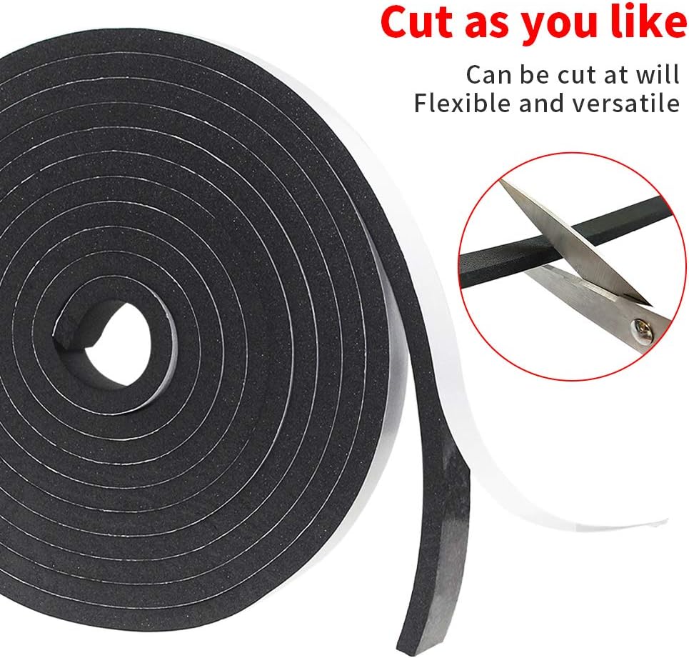 Weather Stripping Door Seal Strip for Doors and Windows, 1In x 1/8In x 33Ft x 2 Roll Foam Insulation Tape Self Adhesive,Sound Proof,Weatherstrip,Pipe Cooling, Air Conditioning Seal Strip - Colors B