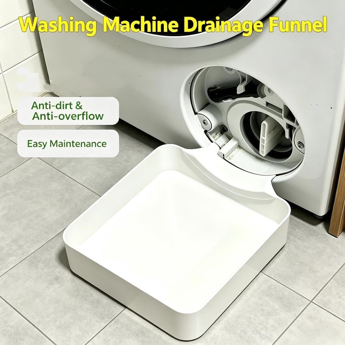 Universal Front-Load Washing Machine Drain Pan, 2026 New Washing Machine Drain Tray, Easy Installation For Basements, Apartments, Mobile Homes, Garages, And Rentals