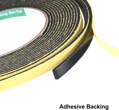 uxcell Sealing Foam Tape 5mm Wide 3mm Thick 4m/13ft Long, Self Adhesive Weather Strip for Window Door Insulation, Pack of 2