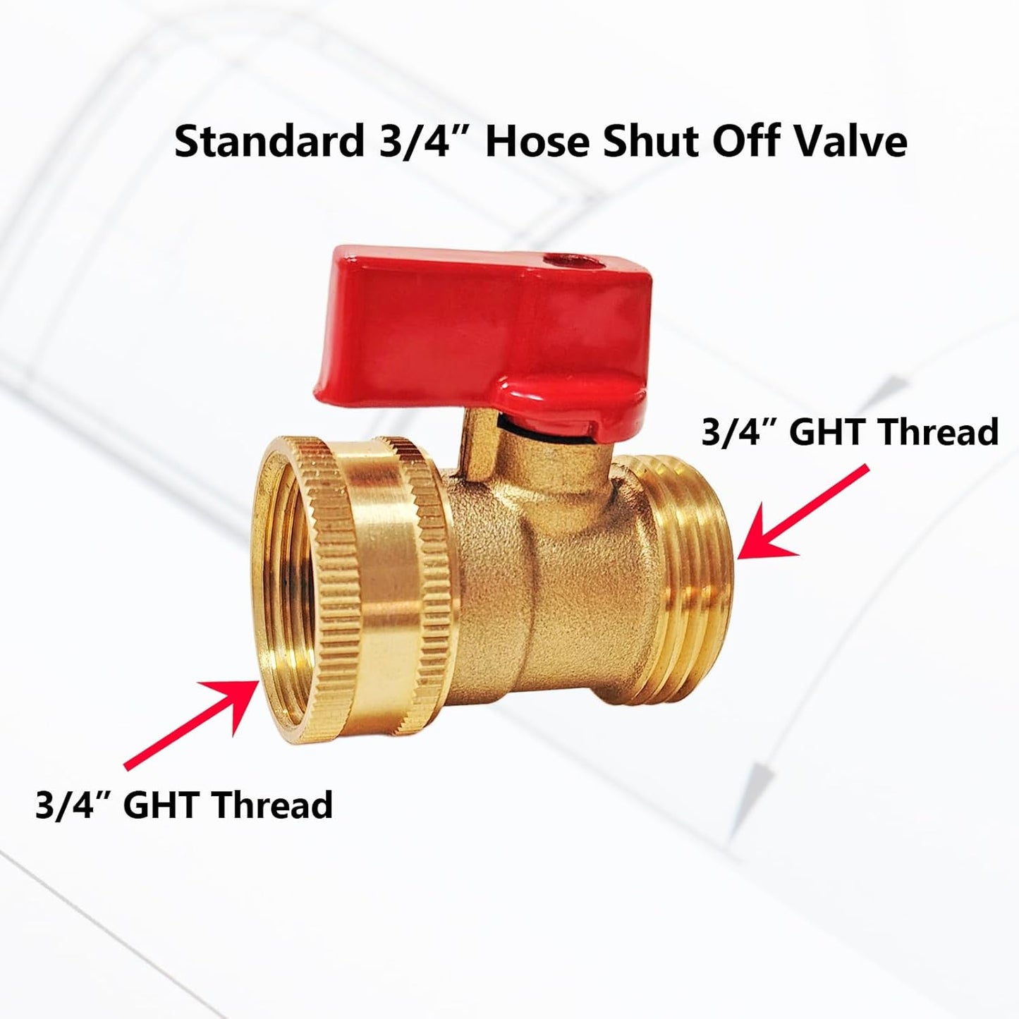 HQMPC Heavy Duty Brass Shut Off Valve Big Flow,Garden Hose Shut Off Valve For Garden Lawn Irrigatiion Garden Hose Connector Big Handle Easy Turn On Off (2PCS) +4 Extra Pressure Washers