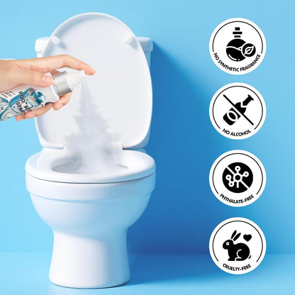 Clean-n-Fresh Toilet Spray, 6.8 Fl.oz Poo Spray | Up to 400+ Uses, 100% Natural Plant Essential Oil Citrus Scent, Bathroom Deodorizer