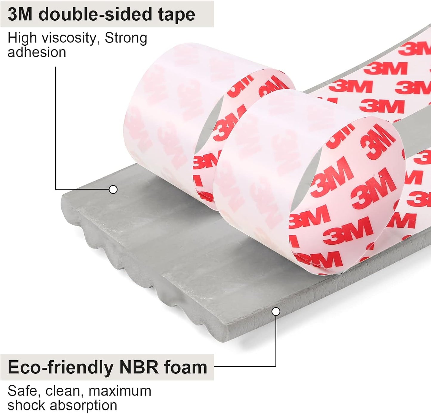Baby Proofing Edge Corner Protector, 16.4 ft Edge Guards Padding with 3M Adhesive, Extra-Wide Soft Rubber Foam Padding, Furniture,Sharp Edge Safety Corner Edge Bumper Guard-Brown