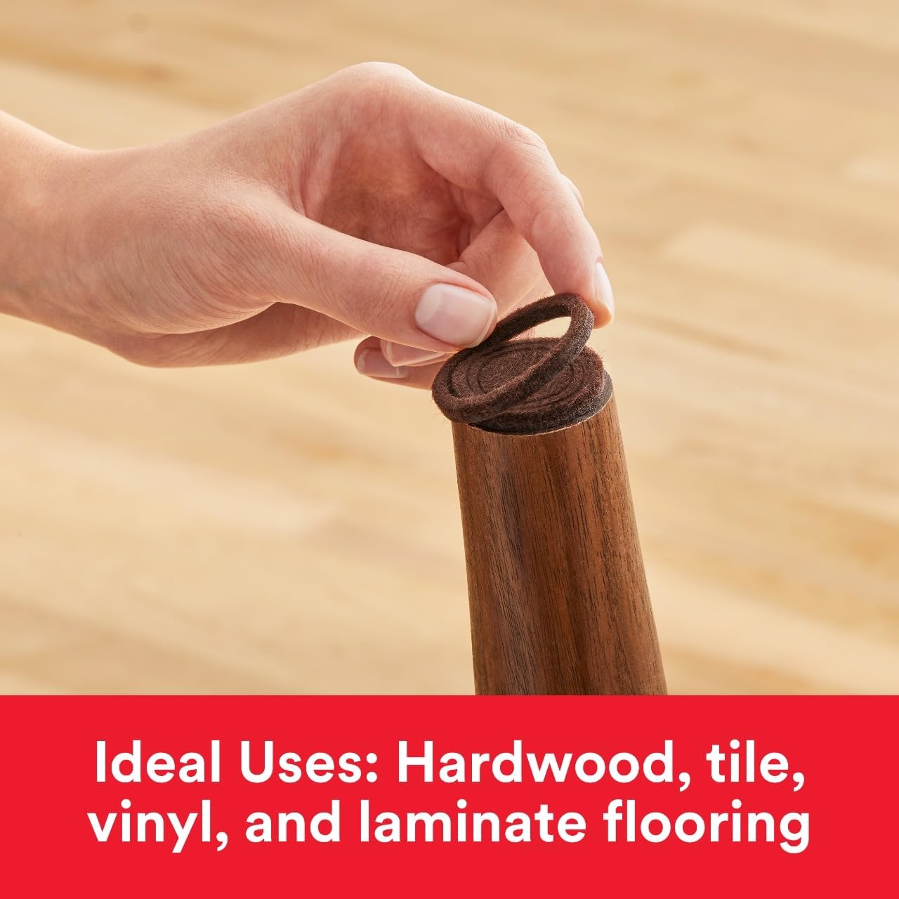Scotch Custom Fit Felt Pads, Customize Pad Size from 0.75" to 1.5" in, 30 Round Pad Brown, Protection for Hardwood, Vinyl, and Laminate Flooring, Easy-to-apply, Self-Stick design (SP885-NA)