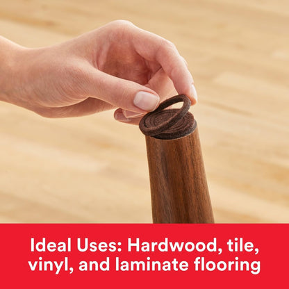 Scotch Custom Fit Felt Pads, Customize Pad Size from 0.75" to 1.5" in, 30 Round Pad Brown, Protection for Hardwood, Vinyl, and Laminate Flooring, Easy-to-apply, Self-Stick design (SP885-NA)
