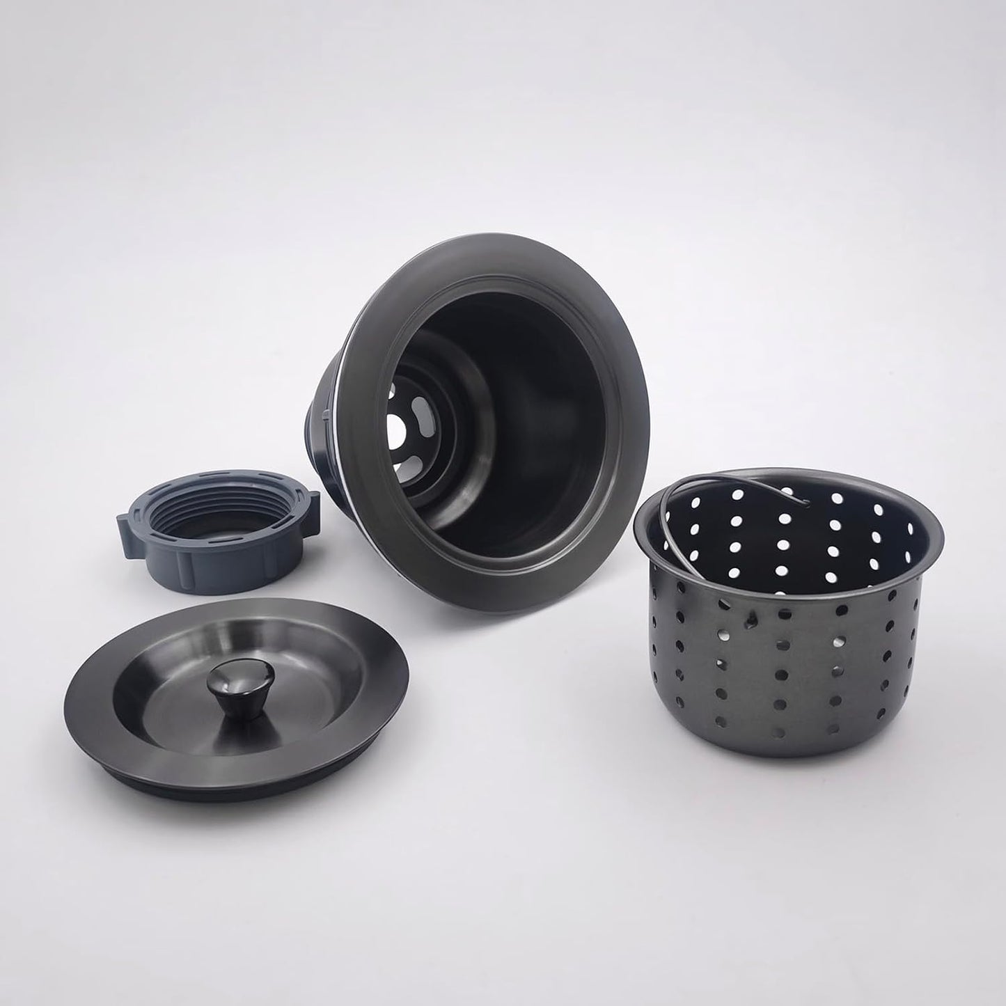 3-1/2-Inch Kitchen Sink Drain Strainer Assembly Kit, GZILA Deep Waste Basket Strainer with Sealing Lid Sink Stopper, 304 Stainless Steel Brushed Nickel