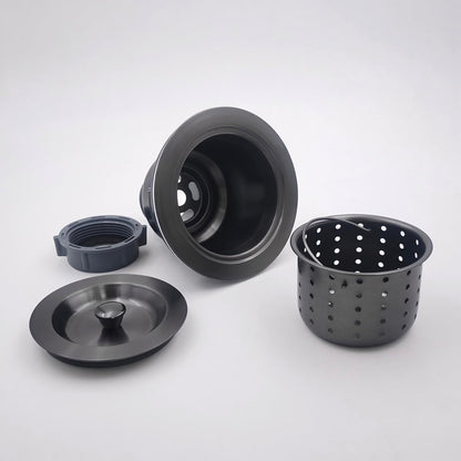 3-1/2-Inch Kitchen Sink Drain Strainer Assembly Kit, GZILA Deep Waste Basket Strainer with Sealing Lid Sink Stopper, 304 Stainless Steel Brushed Nickel