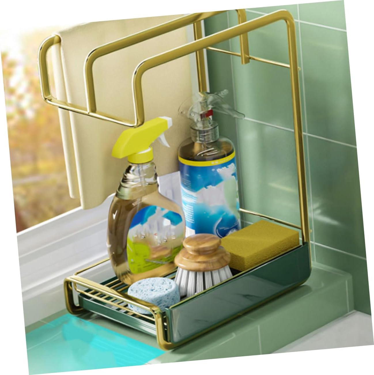 LABRIMP Quality Iron Wall Hanging Drain Rack Duster Cloth Drying Rack Kitchen Accessories Storage
