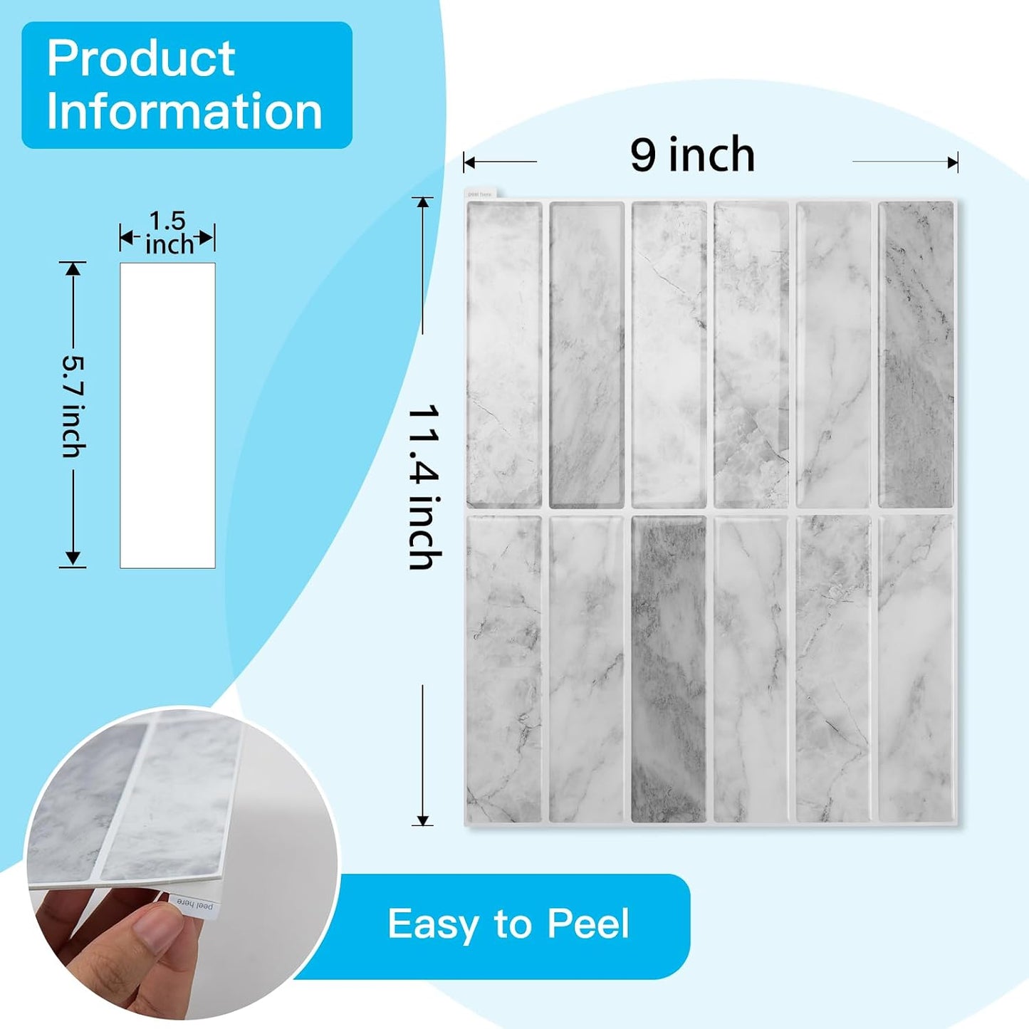 Art3d 11.4 x 9 Inch Heavy-Duty Peel and Stick Backsplash for Home Décor, 10-Pack PVC Wall Tiles for Kitchen Countertop, Green