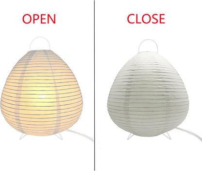 Paper Lamp Desk Lantern Table Lamps Rice Paper Bedside Nightstand Portable Small Light for Living Room Bedroom (1, 19.2"x8.5"x8.5")
